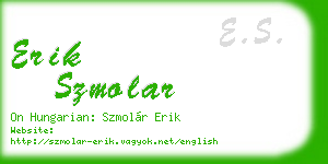 erik szmolar business card